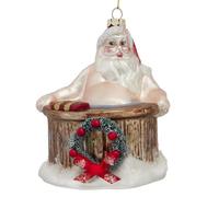 Kurt Adler Glass Santa Taking A Bath Ornament