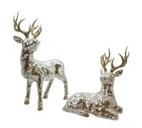 Kurt Adler Gold Standing & Lying Deer Table Pieces