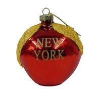 Kurt Adler """"New York"""" Glass Apple Christmas Ornament