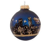 Kurt Adler New York Santa Skyline Painted Ball Ornament, 2-5/8-Inch