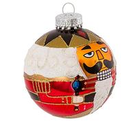Kurt Adler Nutcracker Design Glass Ball Ornament, 80mm