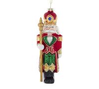 Kurt Adler Nutcracker with Scepter - 6 Inch Glass Christmas Tree Ornament