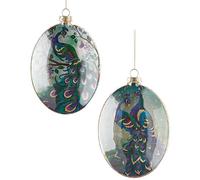Kurt Adler Peacock Disk Ornaments, Set of 2 # TD1401