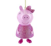 Kurt Adler Peppa Pig in Glitter Pink Dress Hanging Ornament, 3.5in Height, Plastic, Christmas