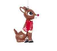 Kurt Adler Rudolph The Red Nose Reindeer with Scarf Ornament