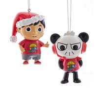 Kurt Adler Ryan's World Ryan and Panda Ornaments - Set of 2