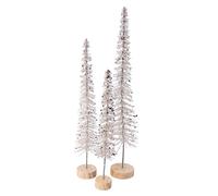 Kurt Adler Silver Glittered Miniature Tree Set