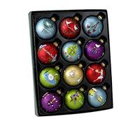 Kurt Adler Twelve Days of Christmas Ball Ornament, 65mm, Set of 12, Glass