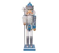 Kurt Adler Wooden 15" Blue & Platinum Nutcracker