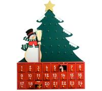 Kurt Adler Wooden Snowman with Tree Advent Calendar