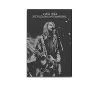 Kurt Cobain Rock MusicianFamous Film and Television Figures Pop Music Figures Poster Decoration Canvas Art Decoration Print Signature Photo Living Room Home Decoration08x12inch(20x30cm) Unframe-Style