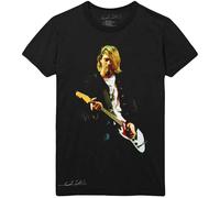 Kurt Cobain T Shirt Guitar Photo Colour Logo new Official Unisex Black
