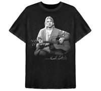 Kurt Cobain T Shirt Guitar Umpugged Live Photo signature Official Mens Black
