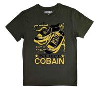 Kurt Cobain T Shirt Shoes Logo Official Unisex Green M