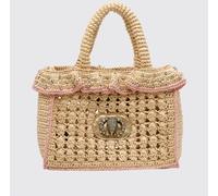 KURT GEIGER LONDON Crochet Raffia Bag with Rhinestones