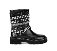 Kurt Geiger London crystal-embellished multi-strap biker boots - Black 36-37