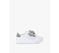 Kurt Geiger London Girls Silver Com Kids Mini Laney Crystal-embellished Bow Leather Trainers 6-7 Years Eur 30 / 12 Uk