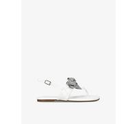 Kurt Geiger London Girls White Kids' Mini Kensington T-bar Crystal Bow-embellished Leather Sandals Eur 32 / 13 Uk Kids