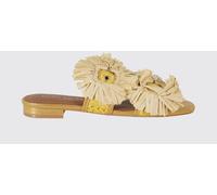 KURT GEIGER LONDON Low-Heeled Embroidered Raffia Sandals with Double Strap - Size: 36 - female