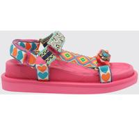 KURT GEIGER LONDON Orson Jacquard Canvas Sandals with Floral Appliqués - Size: 38 - female