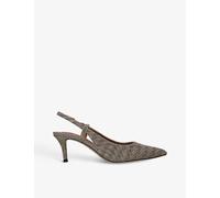 Kurt Geiger London Womens Beige Belgravia Sling-back Woven Heeled Courts Eur 37 / 4 Uk Women