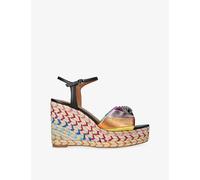 Kurt Geiger London Womens Black/comb Kensington 105 Rainbow-print Leather Sandals Eur 38/5 Uk Women