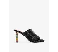 Kurt Geiger London Womens Black/comb Mayfair Crystal-embellished Heeled Woven Mules Eur 37 / 4 Uk Women
