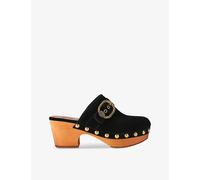Kurt Geiger London Womens Black Mayfair Crystal-embellished Suede Heeled Clogs Eur 36 / 3 Uk Women