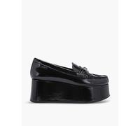 Kurt Geiger London Womens Black Mayfair Eagle-embellished Flatform Patent-leather Loafers Eur 36 / 3 Uk Women
