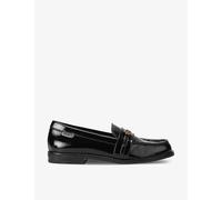Kurt Geiger London Womens Black Mayfair Slim Buckle-embellished Flat Patent-leather Loafers Eur 38/5 Uk Women