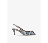 Kurt Geiger London Womens Denim Belgravia Eagle-embellished Heeled Slingbacks Eur 41 / 8 Uk Women