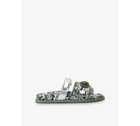 Kurt Geiger London Womens Kurt Geiger London Eagle Cut-Out Woven Sandals Green Oth 10