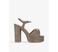 Kurt Geiger London Womens Kurt Geiger London Kensington Houndstooth Woven Platform Sandals Beige Eur 41 / 8 UK Women