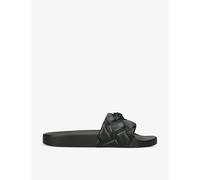 Kurt Geiger London Womens Kurt Geiger London Meena Eagle-Embellished Faux-Leather Flat Sandals Black 10