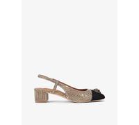 Kurt Geiger London Womens Kurt Geiger London Sloane Crystal-Embellished Woven Sling-Back Pumps Beige Comb Eur 38/5 UK Women