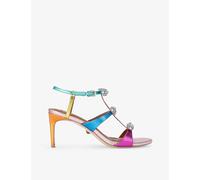 Kurt Geiger London Womens Mult/other Pierra Bow-embellished Heeled Leather Sandals Eur 41 / 8 Uk Women