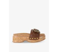 Kurt Geiger London Womens Tan Mayfair Eagle Head-embellished Leather Platform Sandals Eur 36 / 3 Uk Women