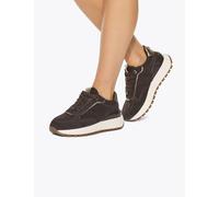 Kurt Geiger Suede Platform Trainers Brown Mix