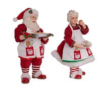 Kurt S. Adler 10.5-Inch Fabriché Mr. and Mrs. Santa, 2-Piece Set
