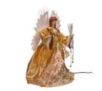 Kurt S. Adler 18-Inch Fiber Optic Gold Angel Treetop, Multicolor