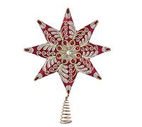 Kurt S. Adler 8-Point Red and Platinum Star Tree Topper, 16-Inch
