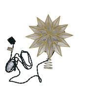 Kurt S. Adler 9.06-Inch UL 10-Light 12-Point Gold Capiz Star Treetop Tree Topper