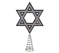 Kurt S. Adler 9.5" Silver Star of David Hanukkah Holiday Tree Topper