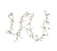 Kurt S. Adler Garland, Plastic Metal, White, Gold