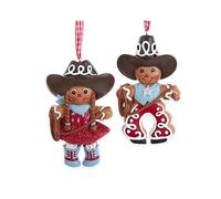 Kurt S. Adler Gingerbread Cowboy & Cowgirl Ornament, 2 Assorted