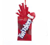 Kurt S. Adler Hershey's Twizzlers with Santa Hat Ornaments, one Size, Red