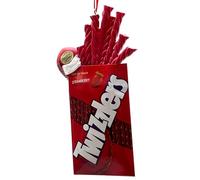 Kurt S. Adler Hershey's Twizzlers with Santa Hat Ornaments, one Size, Red