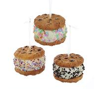 Kurt S. Adler Ice Cream Sandwiches Christmas Holiday Ornaments Set of 3