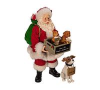 Kurt S. Adler Kurt Adler 10.5-Inch Fabriché Adopt-a-Pet Dog, 2 Piece Set Santa, multi