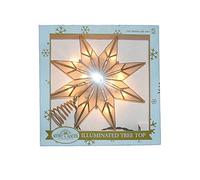 Kurt S. Adler Kurt Adler 9-Inch 10-Light 8-Point Capiz Star Treetop, gold, white